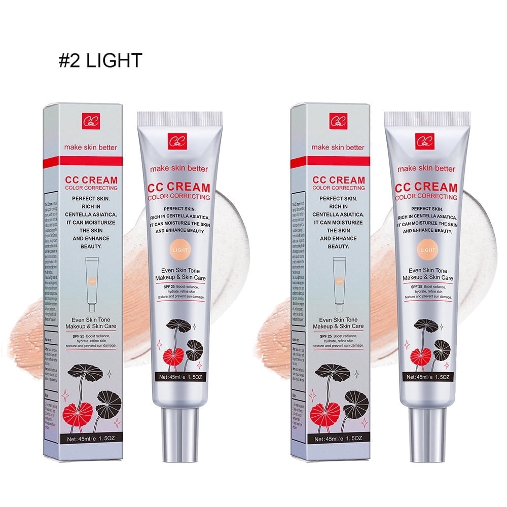 CC Cream with Centella Asiatica, Color Correcting CC Cream Lightweight Skin Perfector Tinted Moisturiser, Full Coverage Invisible Pores Face Concealer Makeup CC