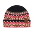 thumbnail image 1 of C.C Cuffed Knit Beanie Popular Pattern Soft Winter Hat Unisex, Navy, 1 of 5