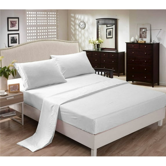 CC&DD HOME FASHION®-Bedding Sheets Sets,Velety Double Brushed Microfiber,Wrinkle Free,3-4 pieces,Includes 1 Flat Sheet,1 Fitted Sheet, 1-2 Pillowcase,White, Twin,