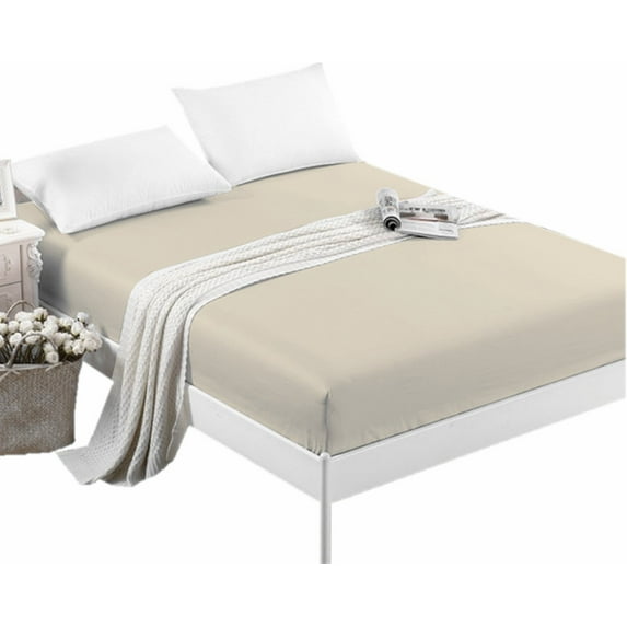CC&DD HOME FASHION ®-Single Fitted sheet,Velvety Microfiber,Soft&Comfortable,Wrinkle free,Dark beige,King