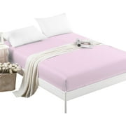 CC&DD HOME FASHION ®-Single Fitted sheet,Velvety Microfiber,Soft&Comfortable,Wrinkle free,Pink,King