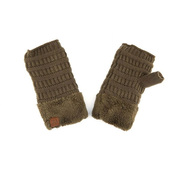 CC Fingerless Gloves, Womens Unisex, New Olive