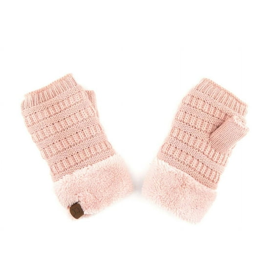 CC Fingerless Gloves, Womens Unisex, Rose