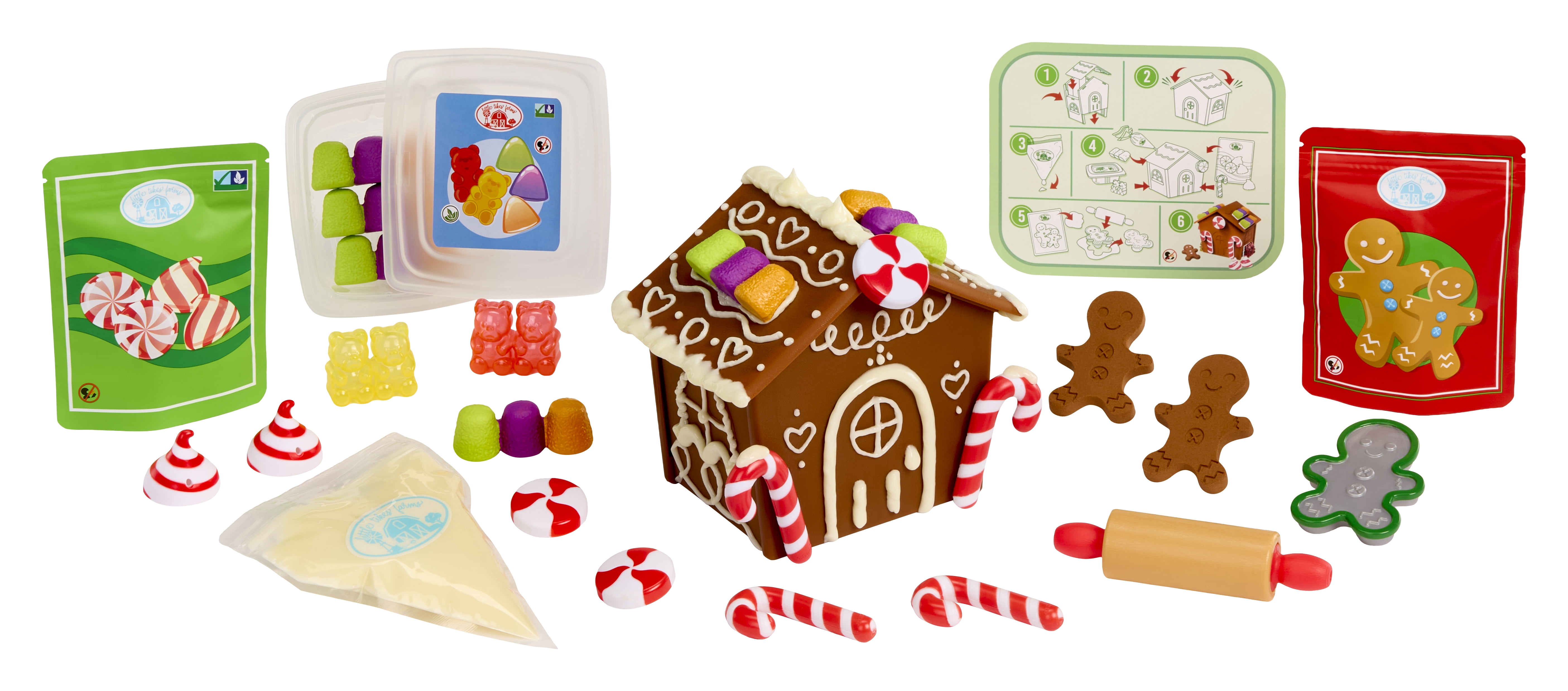 Little Tikes Creative Chefs Gingerbread House Kit, with Make-It Mix Play Sand, Ages 3+