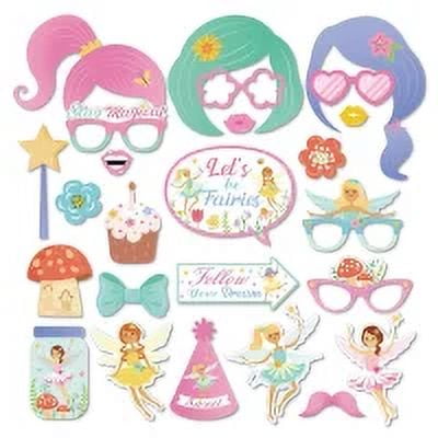 CC HOME 25pcs Fairy Patterns Photo Booth Props Fairy Patterns Party Decorations Party Favor for Fairy Party Essentials