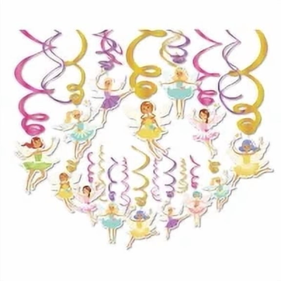 CC HOME 30Ct Fairy Decorations Ceiling Hanging Swirl Decorations for Girls Boys Kids Home Classroom Baby Showers Birthday Party Supplies