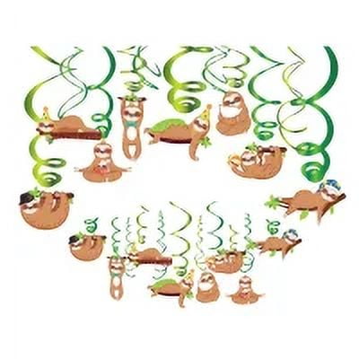 CC HOME 30Ct Sloth Decorations Ceiling Hanging Swirl Decorations for Girls Boys Kids Home Classroom Baby Showers Birthday Party Supplies