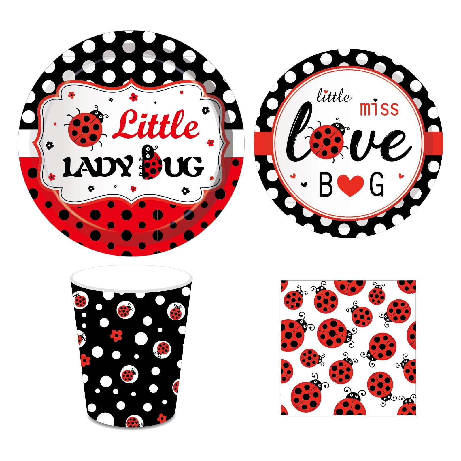CC HOME Ladybug Party Supplies Ladybug Fancy Birthday Party Supplies