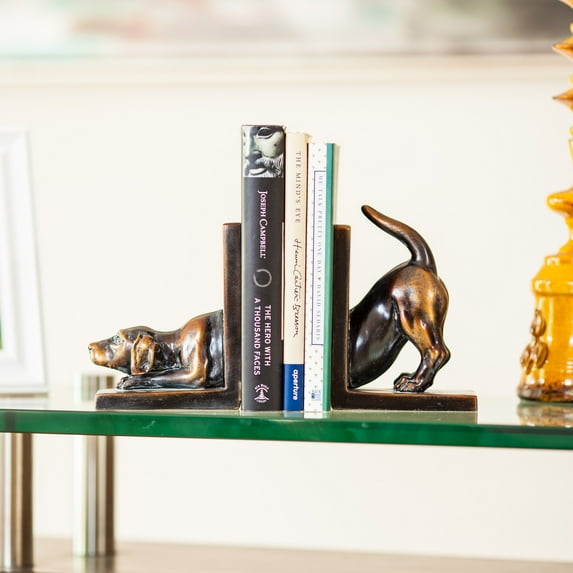 CC Home Decor Stretching Labrador Dog Bookends - 6.25" - Bronze Patina Finish - Set of 2