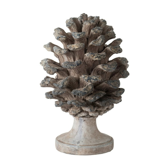 10.5" Gray and Brown Traditional Style Pine Cone Tabletop Decor
