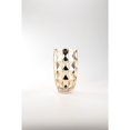 thumbnail image 1 of CC Home Furnishings 10” Gold Geometric Pattern Handblown Glass Vase, 1 of 1