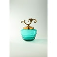 thumbnail image 1 of CC Home Furnishings 10" Green Hand Blown Glass Jar with Gold Lid, 1 of 1