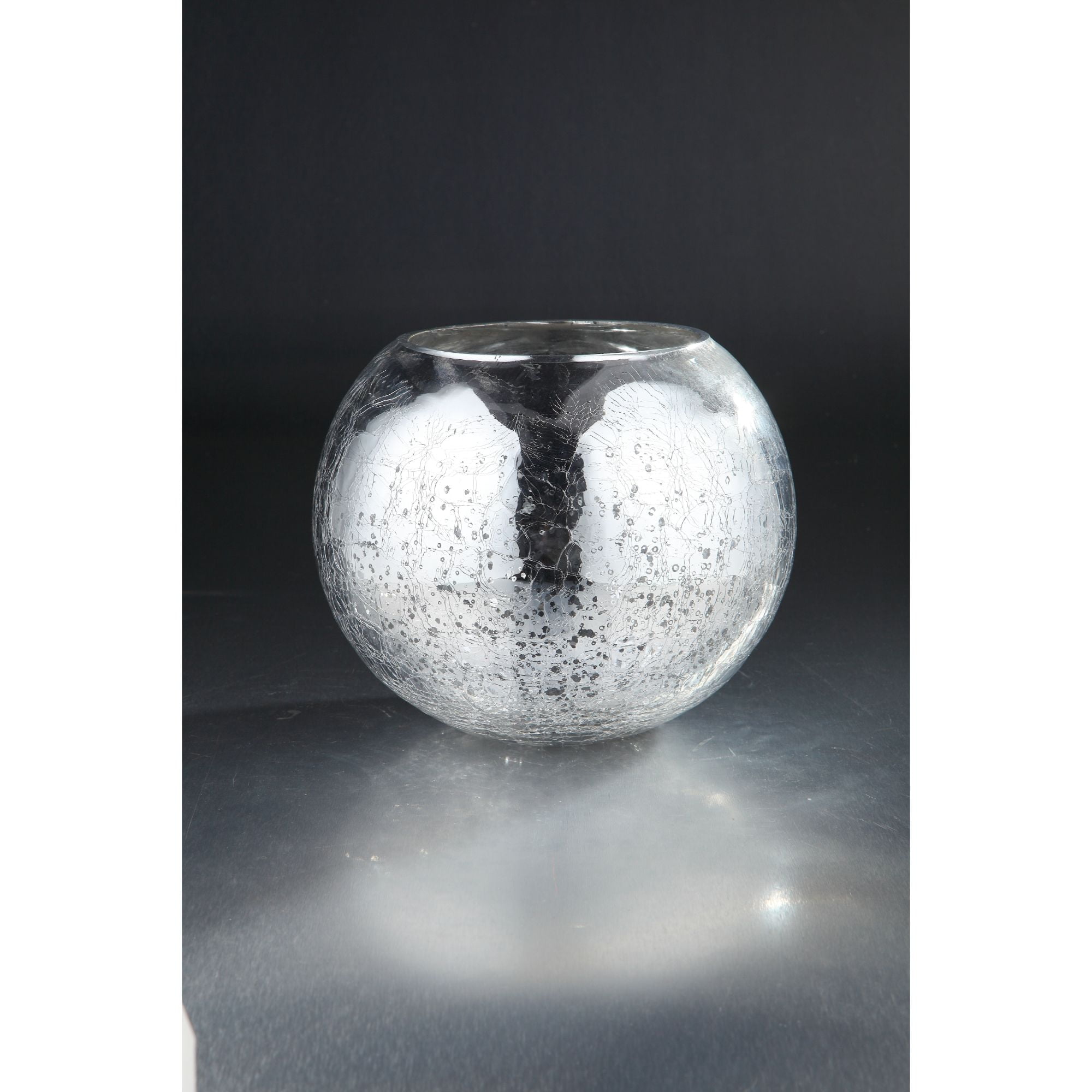 CC Home Furnishings 10" Metallic Silver Bubble Bowl Glass Vase