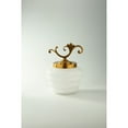 thumbnail image 1 of CC Home Furnishings 10" White Hand Blown Glass Jar with Gold Lid, 1 of 1