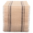 thumbnail image 1 of CC Home Furnishings Double Border Fringed Jute Table Runner - 108" - Beige and Stone Gray, 1 of 6