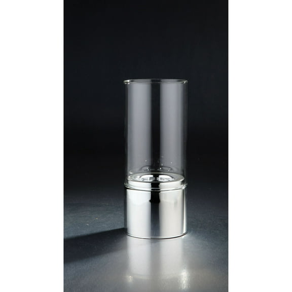 CC Home Furnishings 11.5" Silver Cylindrical Hand Blown Glass Vase