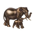 thumbnail image 1 of CC Home Furnishings 12" Brown Metallic Vintage Mother and Baby Elephant Figurine Statue, 1 of 2