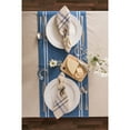 thumbnail image 1 of Contemporary Home Living Striped Chambray Rectangular Table Runner - 72" - Blue and White, 1 of 7