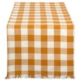 thumbnail image 1 of CC Home Furnishings Heavyweight Checkered Fringed Cotton Table Runner - 72" - Pumpkin Spice and, 1 of 8