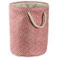 thumbnail image 1 of CC Home Furnishings 17" Rust Red and Ivory Geo Diamond Patterned Medium Round Bin with Rope Handles, 1 of 7