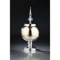 thumbnail image 1 of CC Home Furnishings 18.5" Amber and Silver Globe Shaped Glass Jar with Finial Lid, 1 of 2