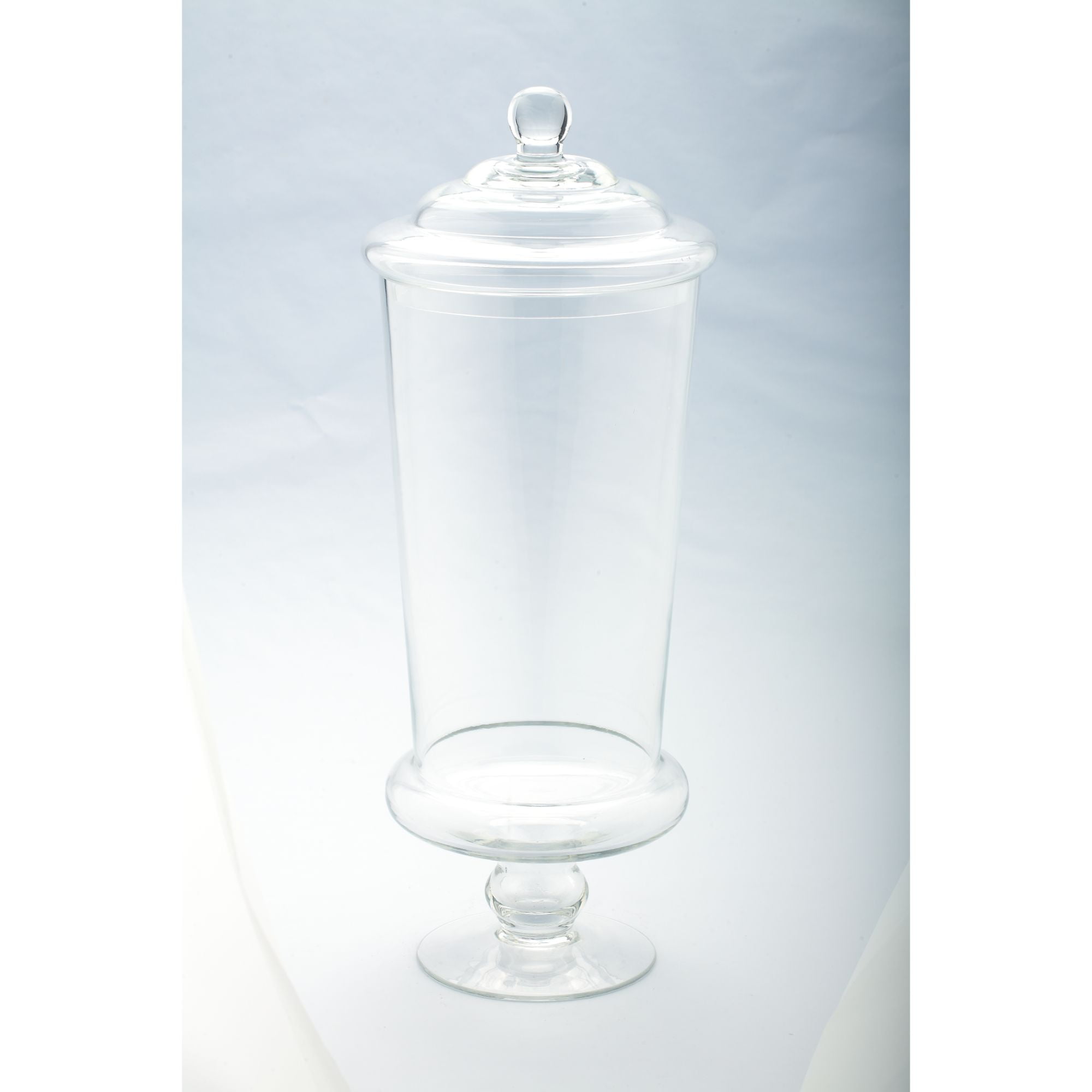 Hand Blown Clear Glass Apothecary Jar with Lid