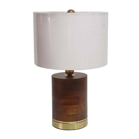 CC Home Furnishings 20" Contemporary Table Lamp with Clean White Drum Shade