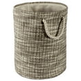 thumbnail image 1 of CC Home Furnishings 20" Gray and Ivory Tweed Patterned Large Round Bin with Rope Handles, 1 of 6