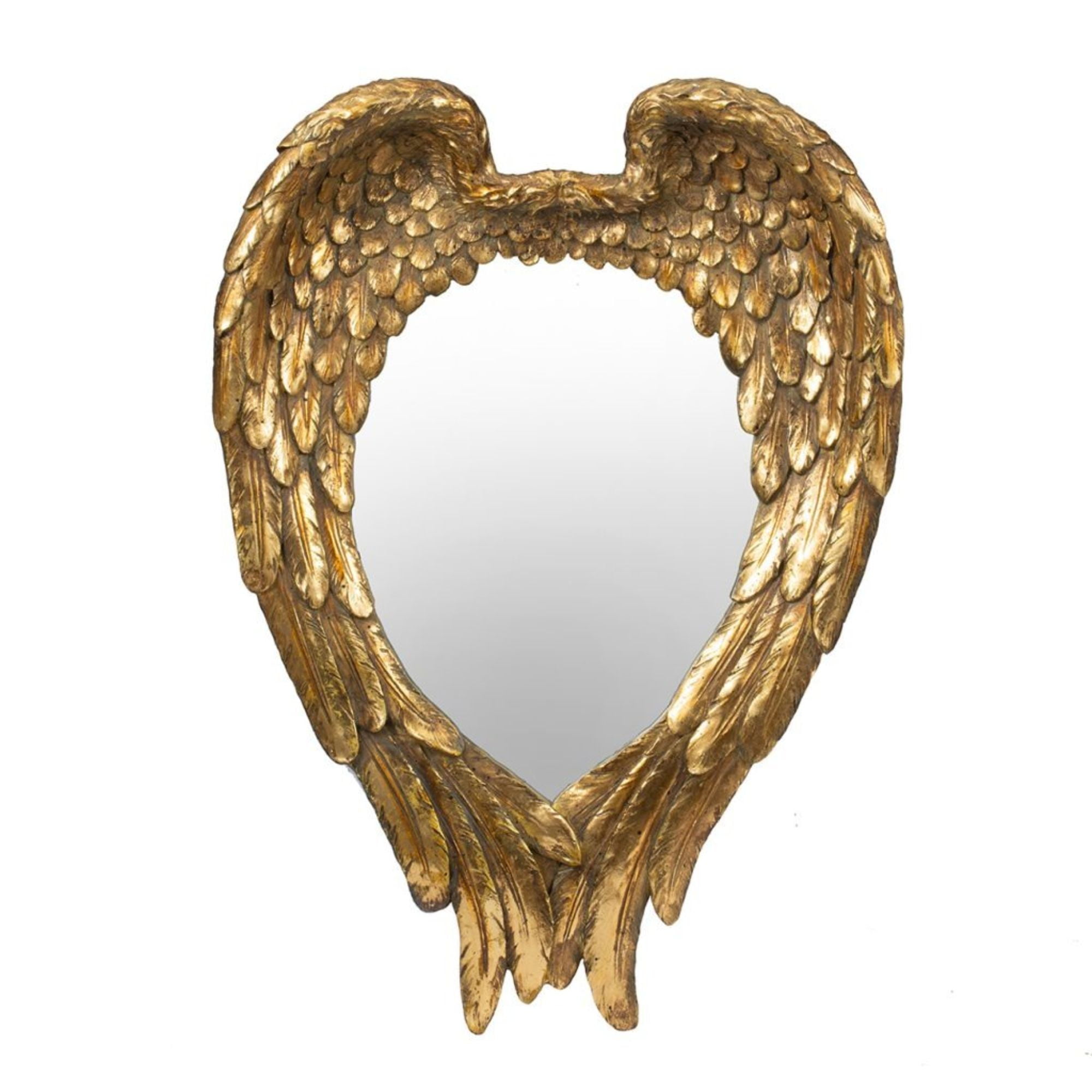 Angel　Vintage　21.75　Wall　Shaped　A＆B　Mirror-　Framed　Wing　Home　Style　Gold　Oval