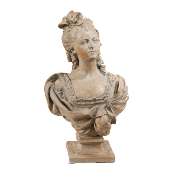 25.5" Brown and Beige Antique Finish Decorative Bust Statue