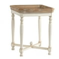 thumbnail image 1 of CC Home Furnishings 25" Brown and White Casual Style Distressed Finished Square Side Table, 1 of 6