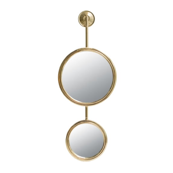 CC Home Furnishings 2-Tiered Round Metal Framed Wall Mirror - 28.5" - Gold