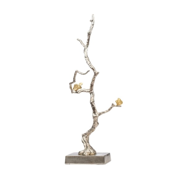 CC Home Furnishings 28" Gold and Silver Contemporary Style Branch Decor Figurine