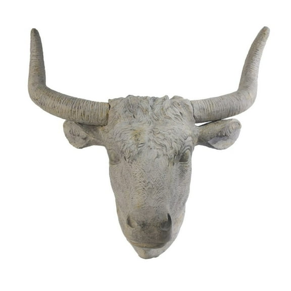 CC Home Furnishings Horned Angus Head Wall Sculpture - 31.5" - Gray