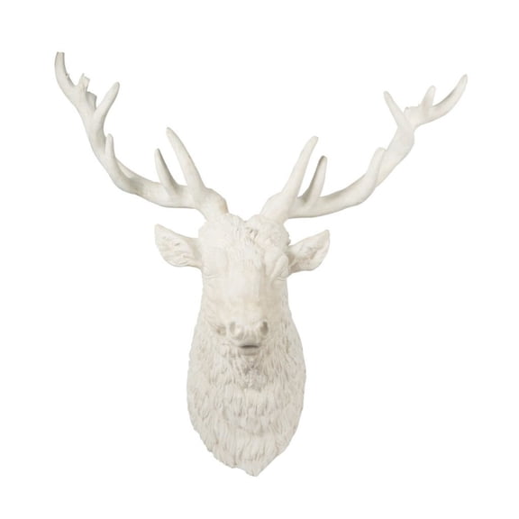 CC Home Furnishings 32" Cream White Contemporary Style Darby Deer Head Wall Accent