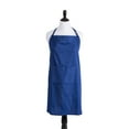 thumbnail image 1 of CC Home Furnishings 38" Nautical Blue Solid Patterned Kitchen Chef Apron, 1 of 8