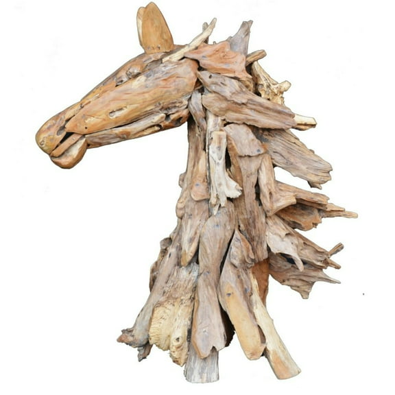CC Home Furnishings Rustic Style Horse Statue - 43.25" - Brown and Beige
