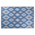 thumbnail image 1 of CC Home Furnishings 48" x 72" Blue and Gray Ikat Pattern Outdoor Patio Rectangular Area Throw Rug, 1 of 6