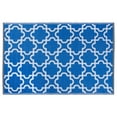 thumbnail image 1 of CC Home Furnishings 48" x 72" Blue and White Lattice Pattern Outdoor Patio Rectangular Area Throw, 1 of 6
