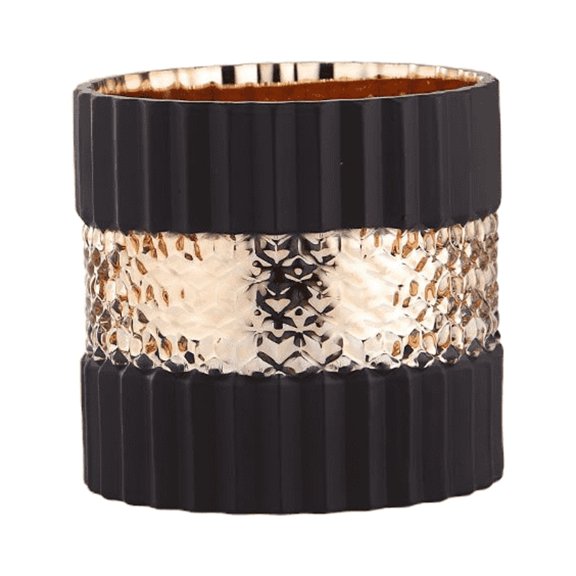 5" Black and Gold Colored Cylindrical Shaped Vase