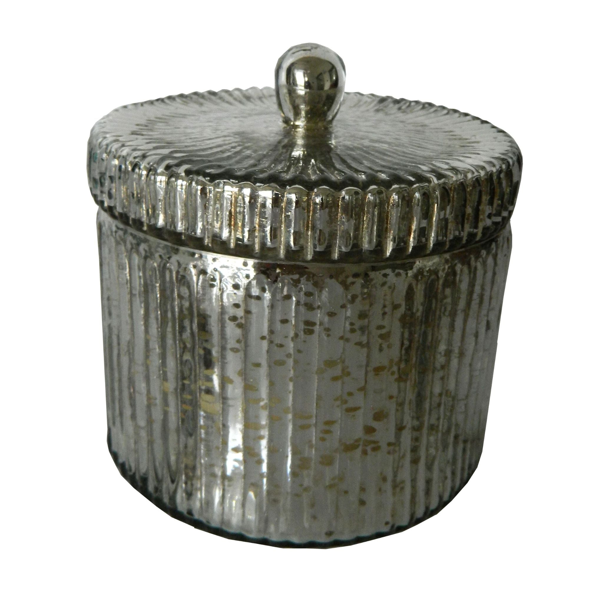 5" Silver Antique Earl Grey Scented Soy Candle with Lid