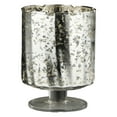 thumbnail image 1 of CC Home Furnishings 6.5” Metallic Silver Cylinder Hurricane Glass Pillar Candle Holder, 1 of 1