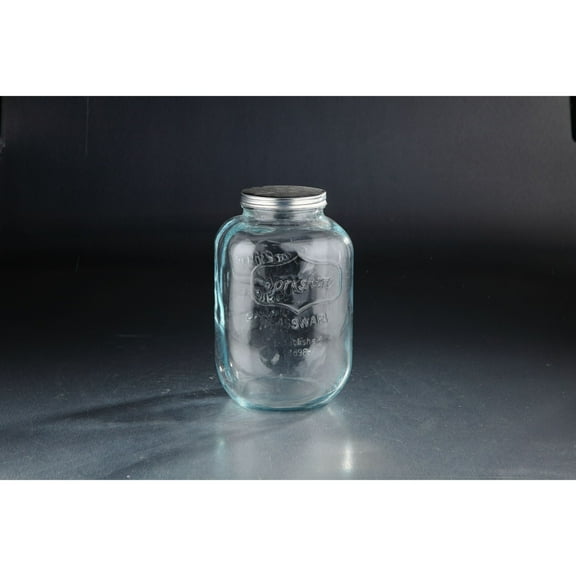CC Home Furnishings 6" Clear Cracker Glass Storage Jar with Aluminum Lid
