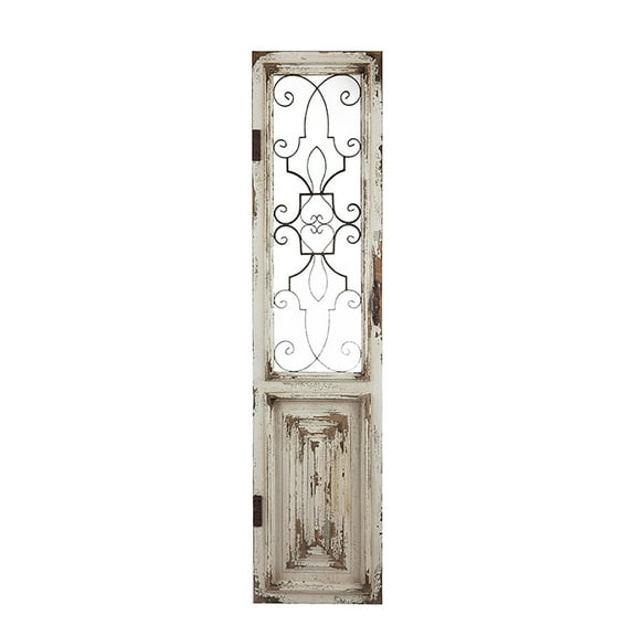 66.75" White Distressed Classic Vintage Chalet Decorative Door