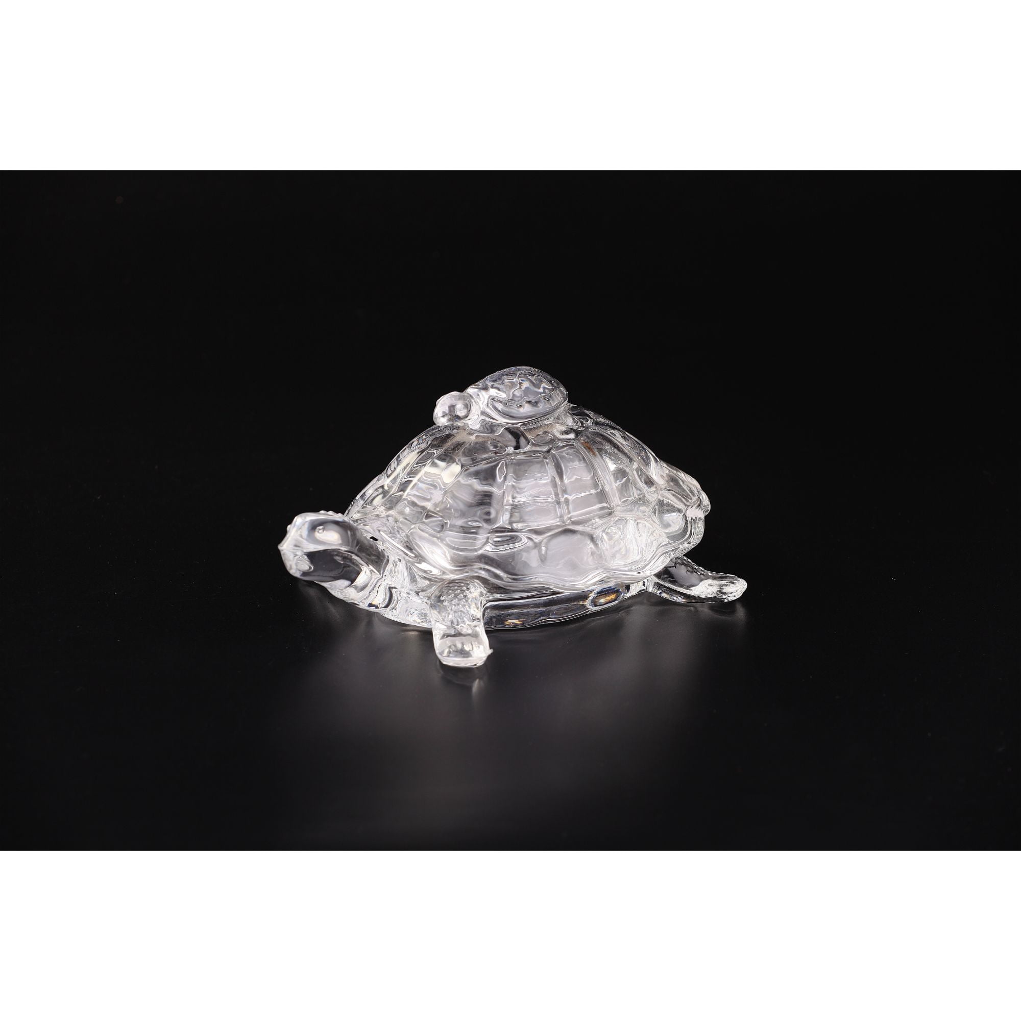 Handblown Clear Glass Turtle Figurine for Nautical Decor