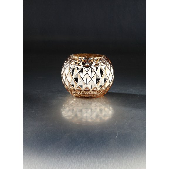 7" Metallic Gold Diamond Pattern Glass Vase