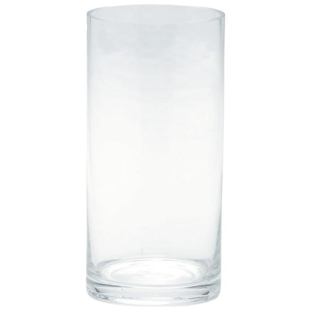 CC Home Furnishings 8" Clear Cylinder Hand Blown Glass Candle Holder
