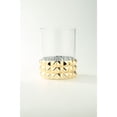 thumbnail image 1 of CC Home Furnishings 8" Gold and Clear Pyramid Pattern Cylindrical Clear Glass Vase, 1 of 1