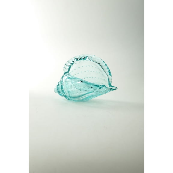 CC Home Furnishings 9.5" Blue Glass Conch Shell Tabletop Decoration