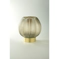 thumbnail image 1 of CC Home Furnishings Textured Fern Leaf Hand-Blown Glass Vase with Metal Base - 9.5", 1 of 2